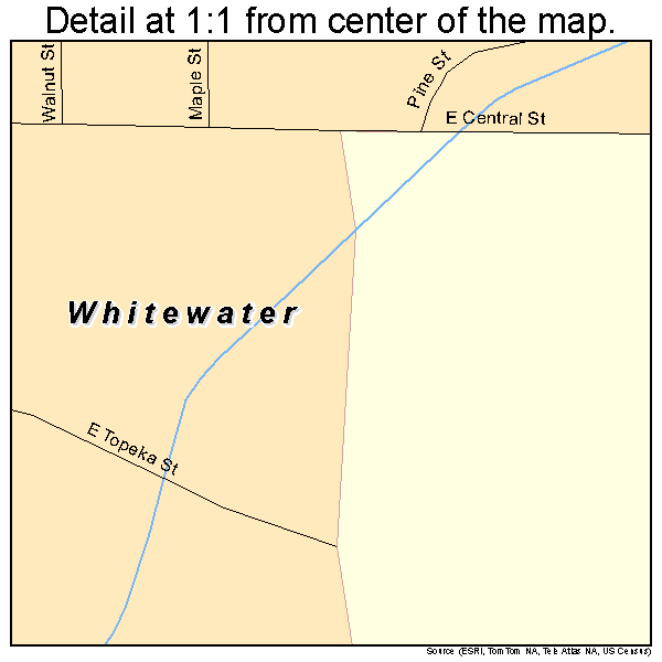 Whitewater, Kansas road map detail