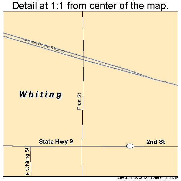 Whiting, Kansas road map detail