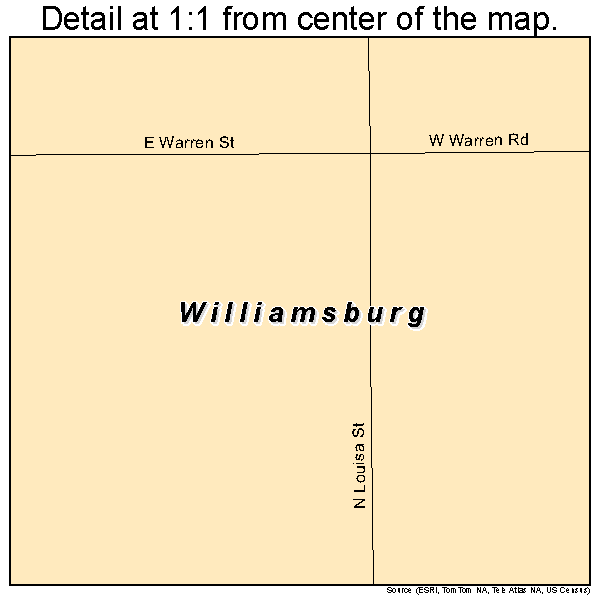 Williamsburg, Kansas road map detail