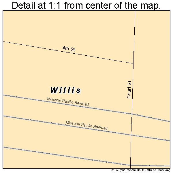 Willis, Kansas road map detail