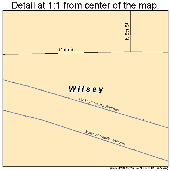 Wilsey, Kansas road map detail