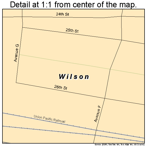Wilson, Kansas road map detail