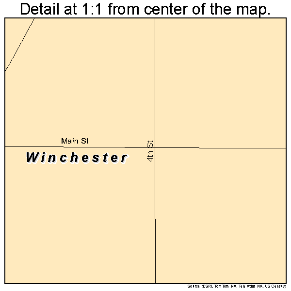 Winchester, Kansas road map detail