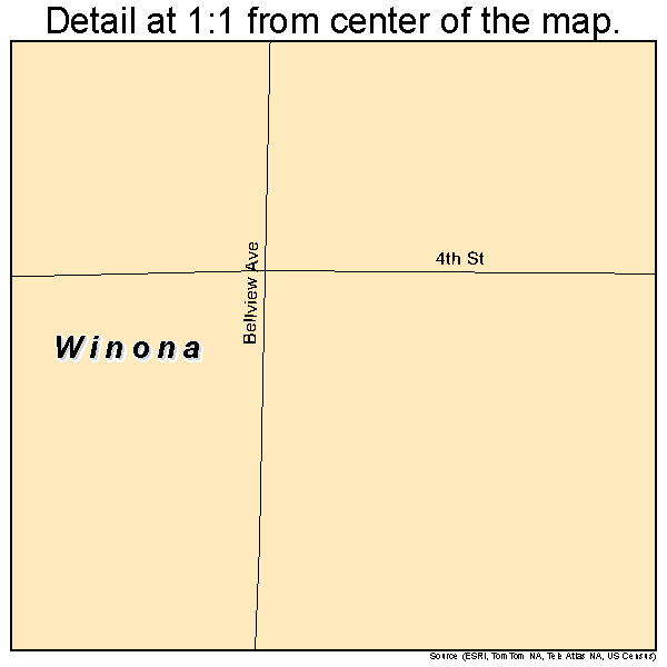 Winona, Kansas road map detail
