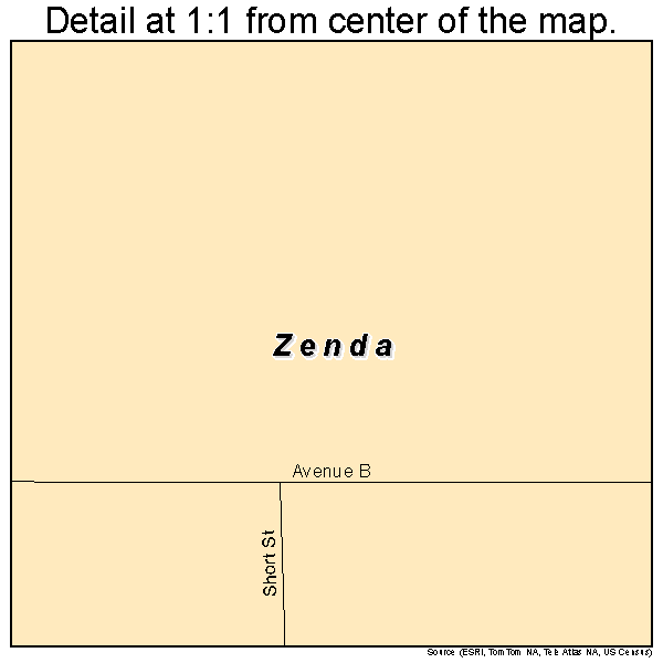 Zenda, Kansas road map detail