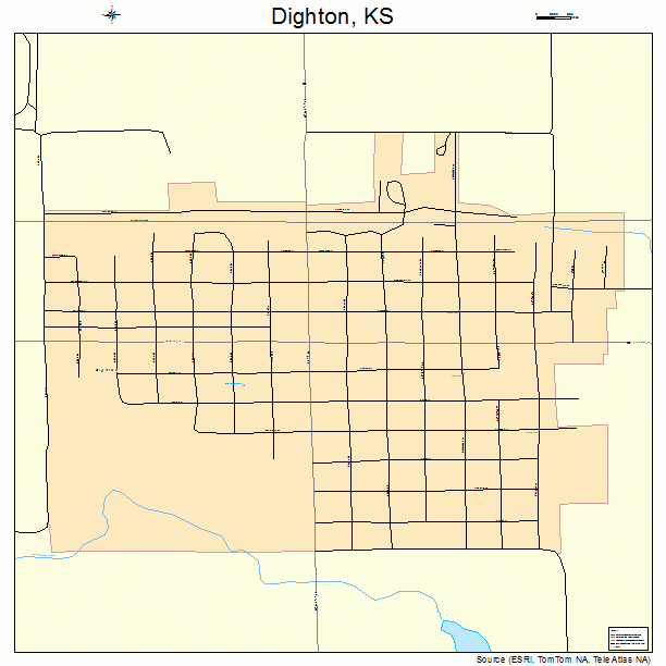Dighton, KS street map