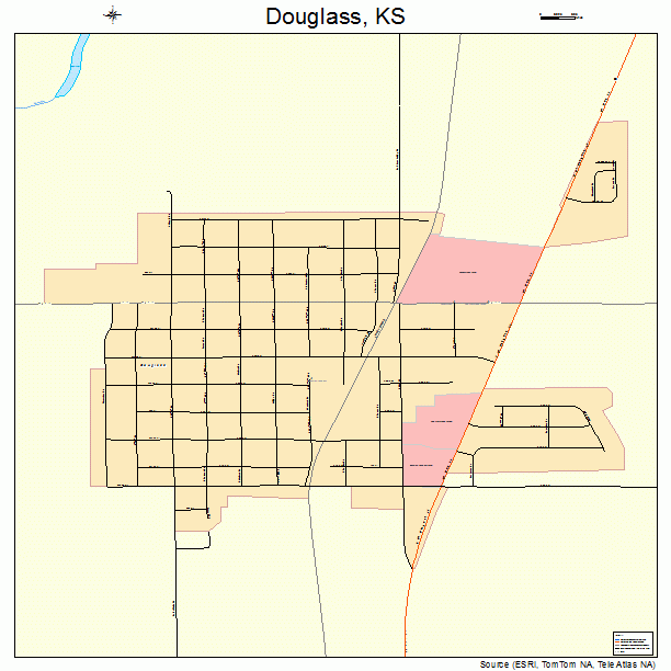 Douglass, KS street map