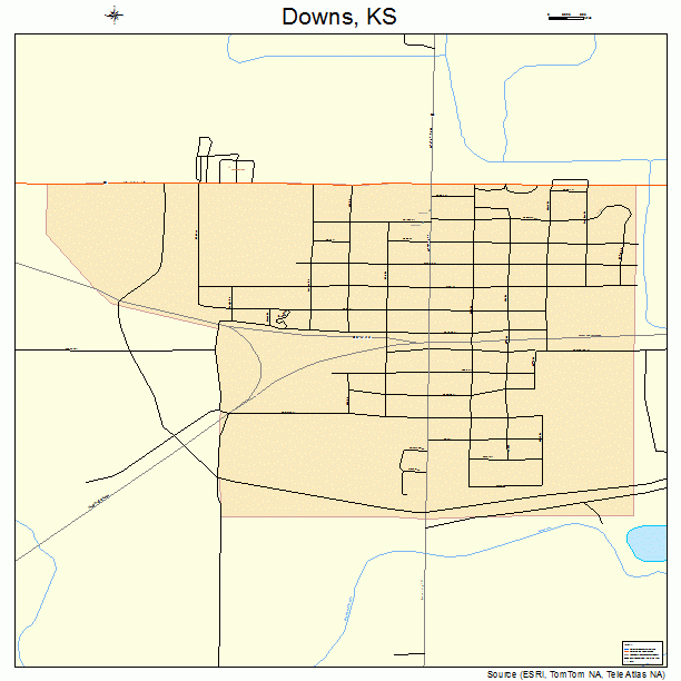 Downs, KS street map