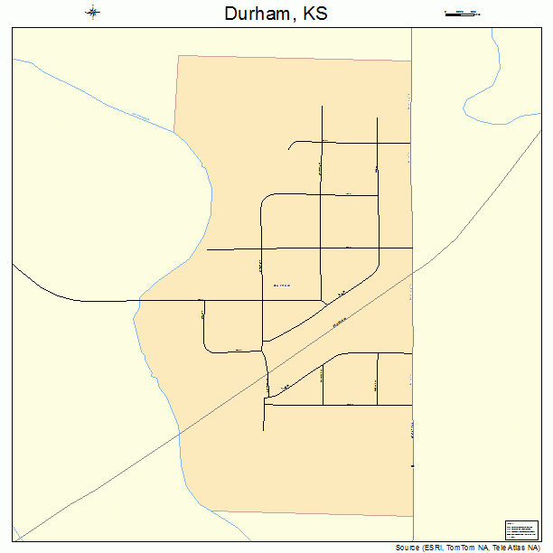 Durham, KS street map