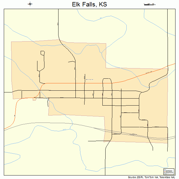 Elk Falls, KS street map