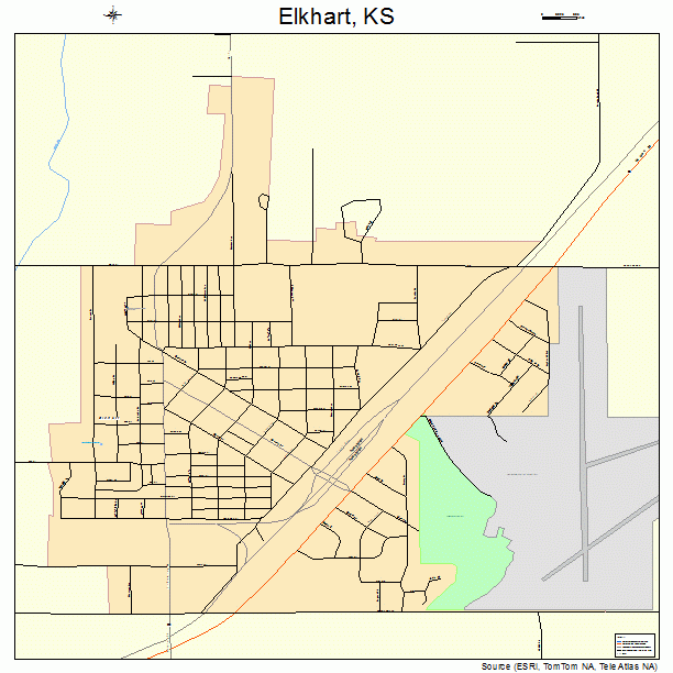 Elkhart, KS street map