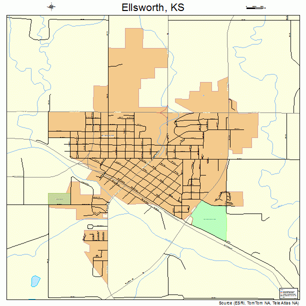 Ellsworth, KS street map