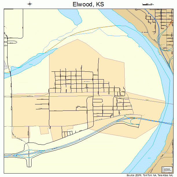 Elwood, KS street map