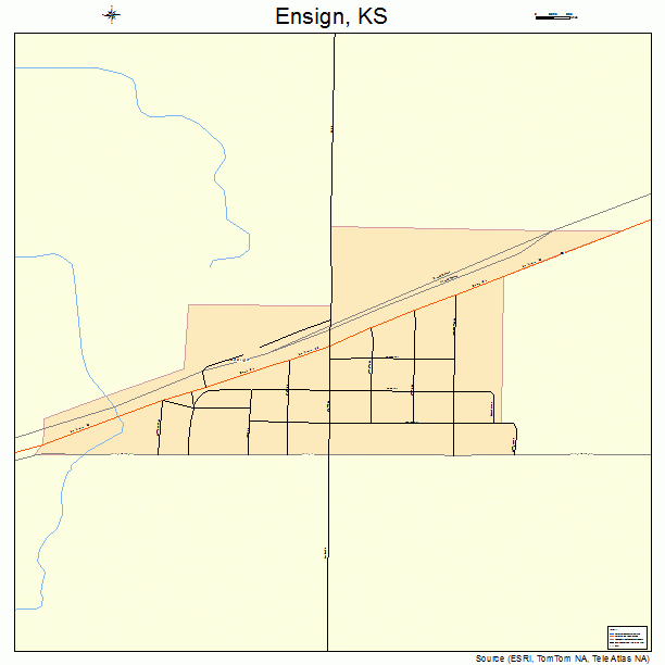 Ensign, KS street map