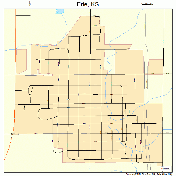 Erie, KS street map