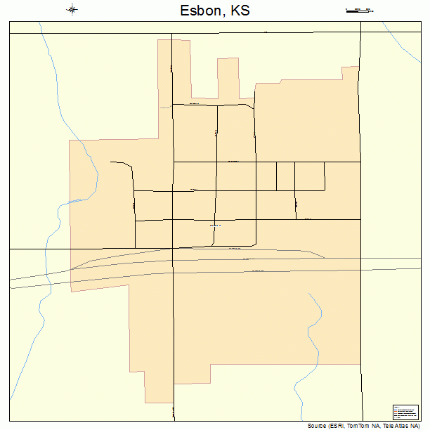 Esbon, KS street map