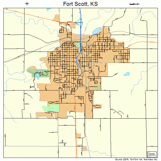 Fort Scott, KS street map