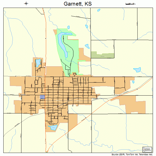 Garnett, KS street map