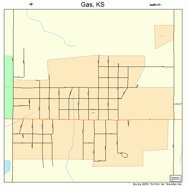 Gas, KS street map