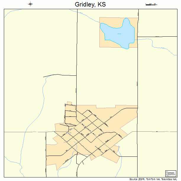 Gridley, KS street map