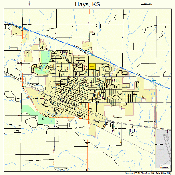 Hays, KS street map