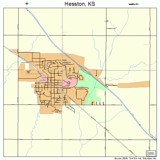 Hesston, KS street map