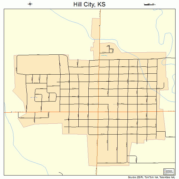 Hill City, KS street map