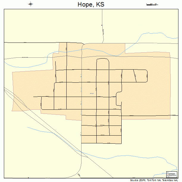 Hope, KS street map