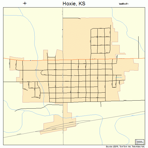 Hoxie, KS street map