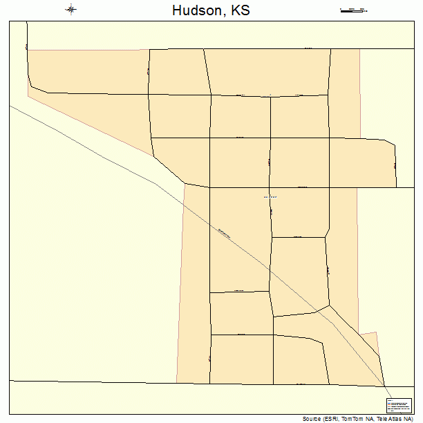 Hudson, KS street map