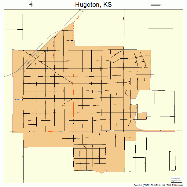 Hugoton, KS street map
