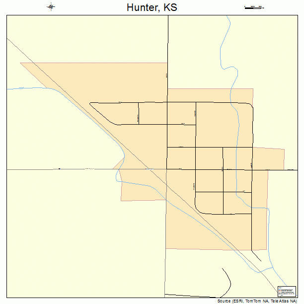 Hunter, KS street map