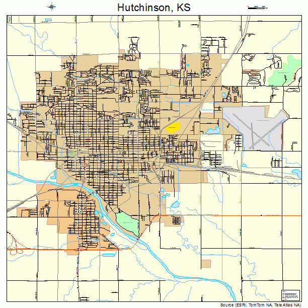 Hutchinson, KS street map
