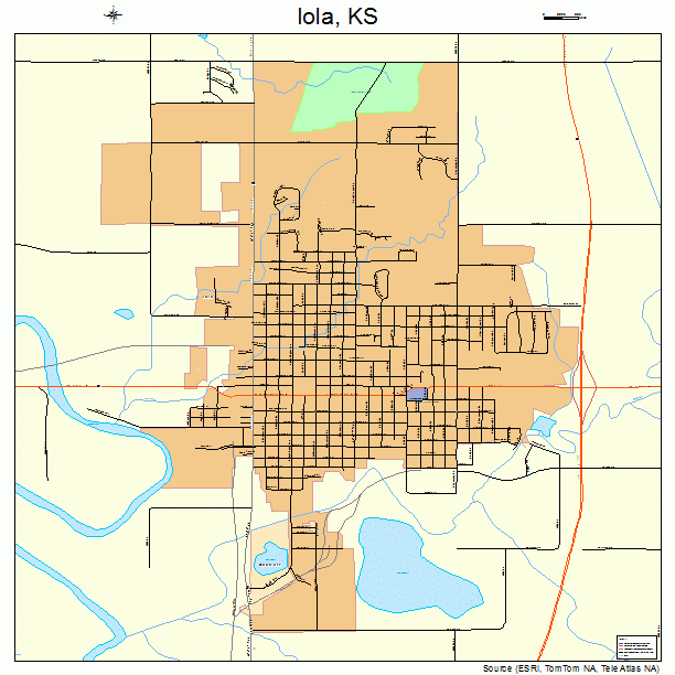 Iola, KS street map