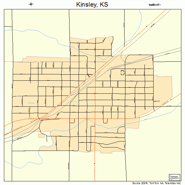 Kinsley, KS street map