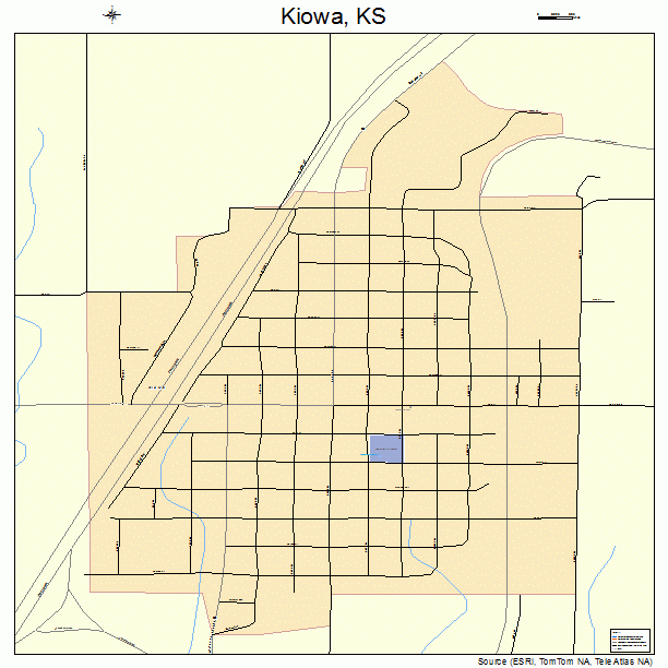 Kiowa, KS street map