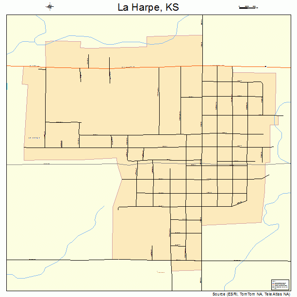 La Harpe, KS street map