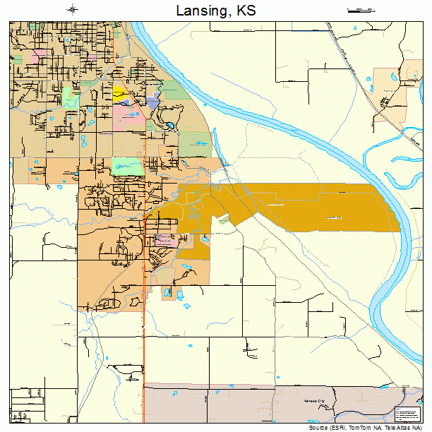 Lansing, KS street map