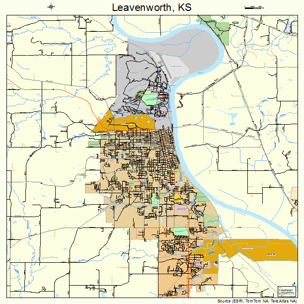 Leavenworth, KS street map