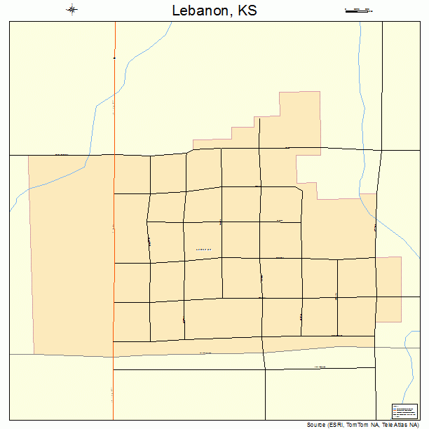 Lebanon, KS street map