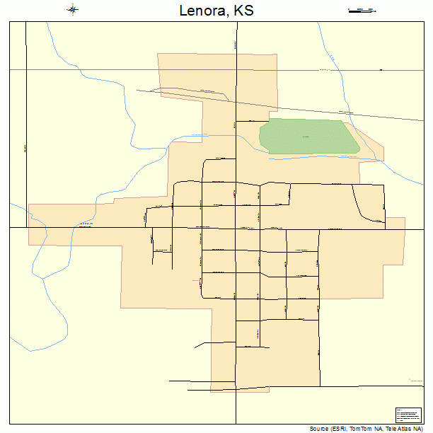 Lenora, KS street map