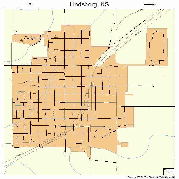 Lindsborg, KS street map
