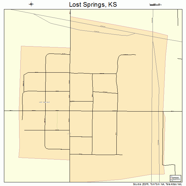 Lost Springs, KS street map