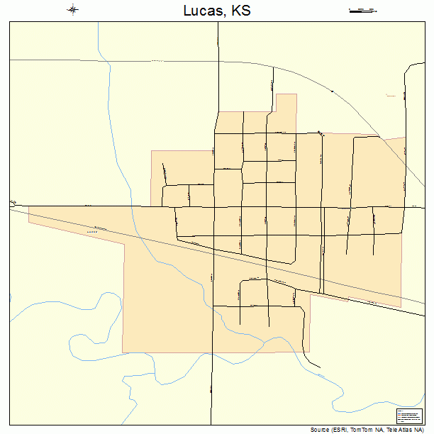 Lucas, KS street map