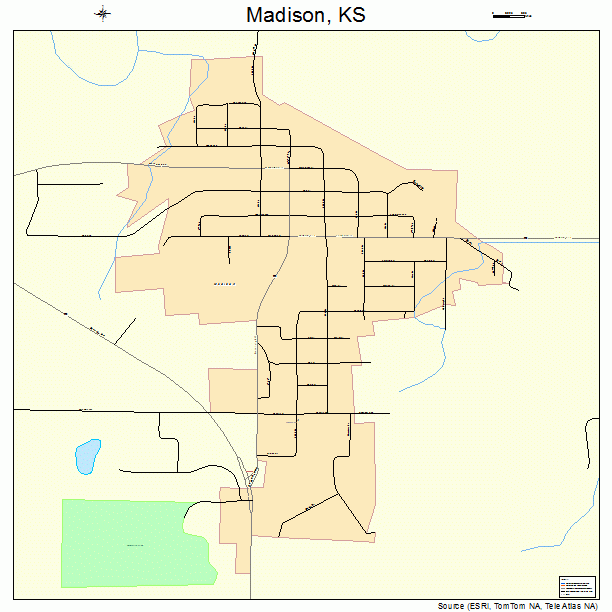 Madison, KS street map