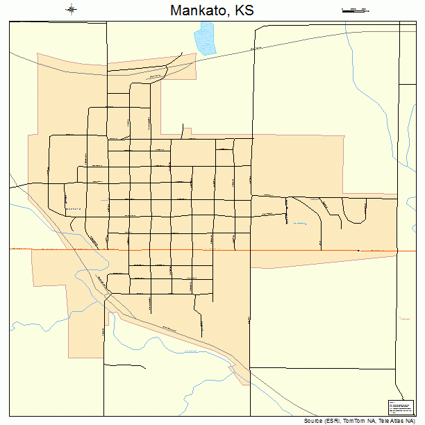 Mankato, KS street map
