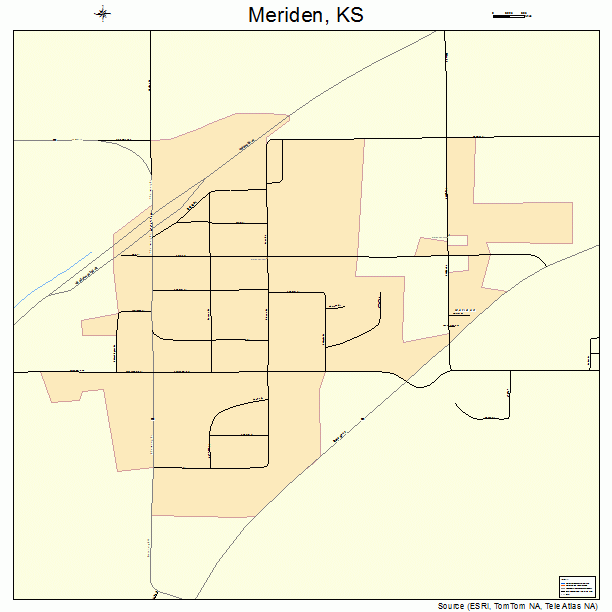 Meriden, KS street map