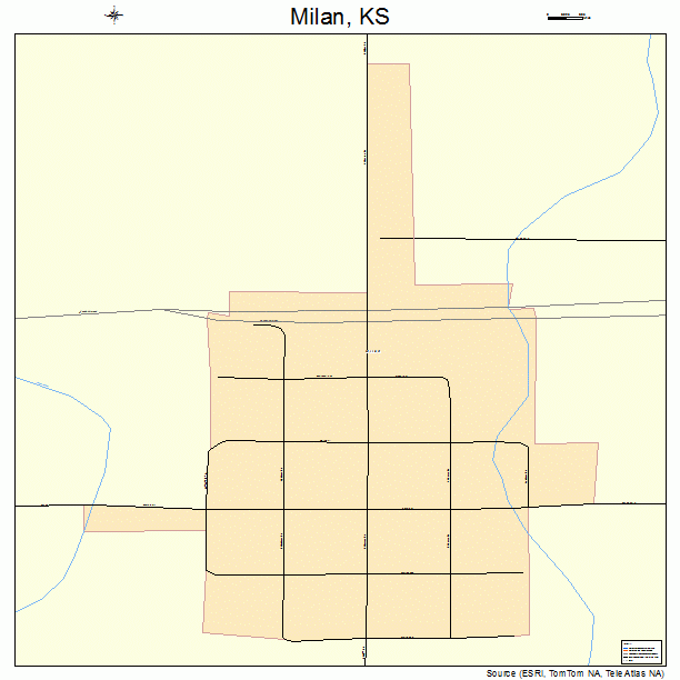 Milan, KS street map