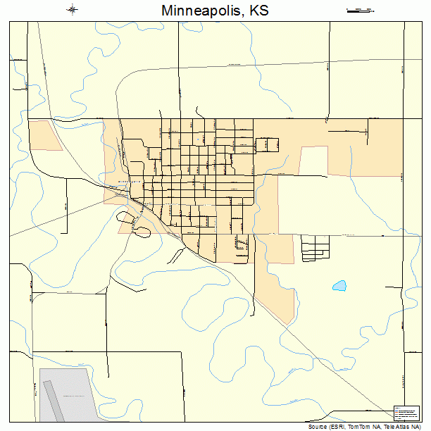 Minneapolis, KS street map