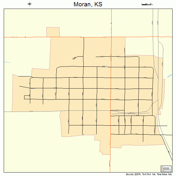 Moran, KS street map